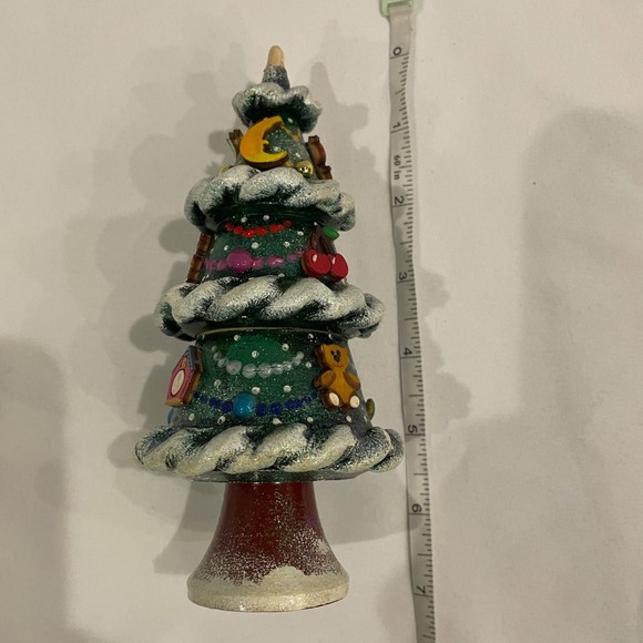 vintage Russian nesting Christmas tree is hand-painted and signed by artist Poli - Picture 10 of 11